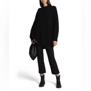 THE ROW Clelia Oversized Wool-Cashmere Sweater in Black (Size:L)